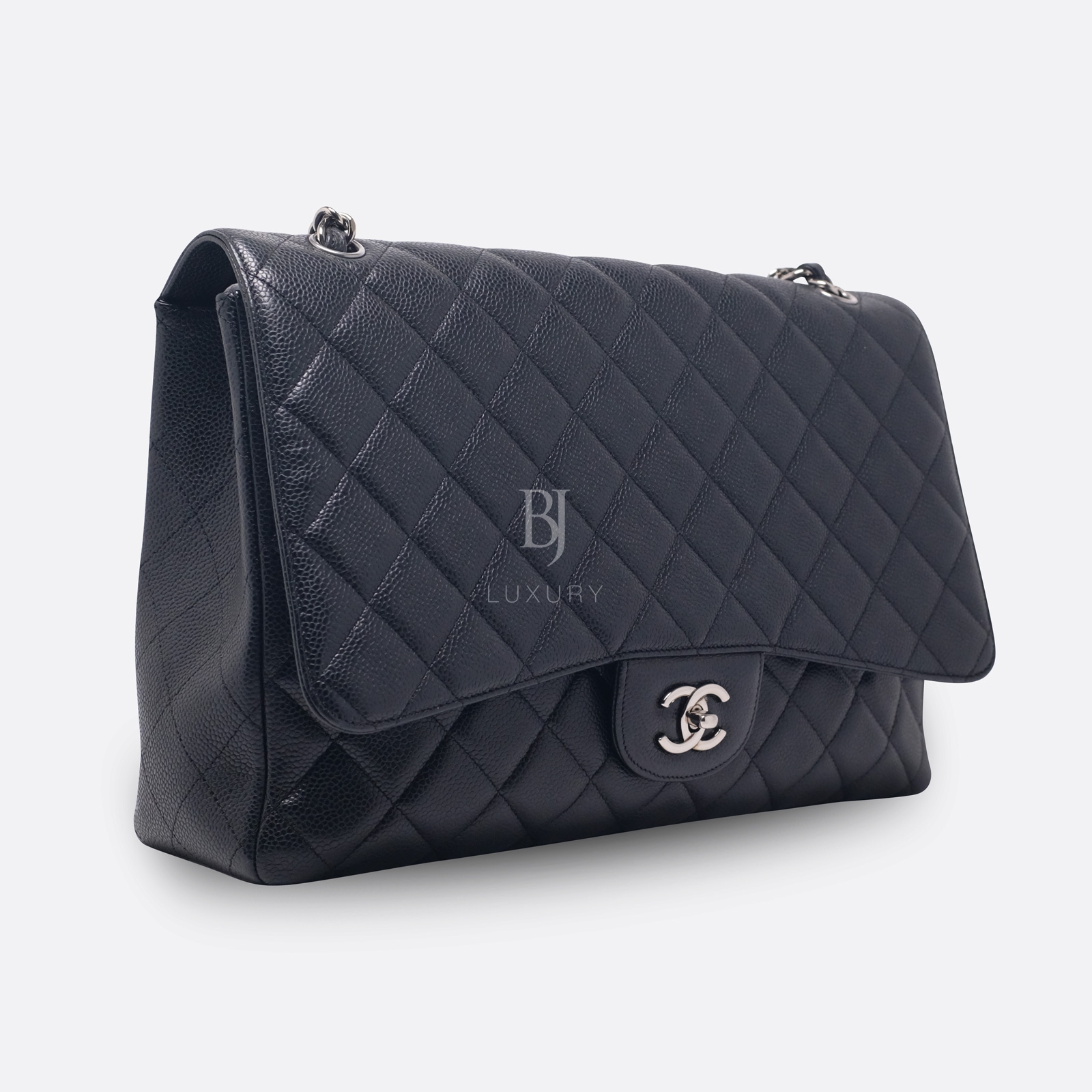 CHANEL FLAP BAG MAXI BLACK CAVIAR