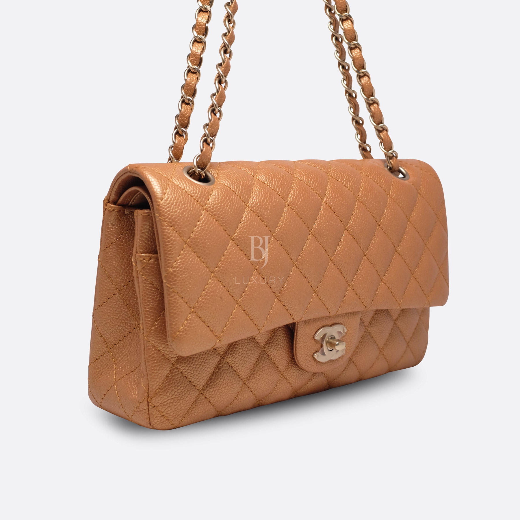 CHANEL CLASSIC HANDBAG MEDIUM DARK GOLD CAVIAR