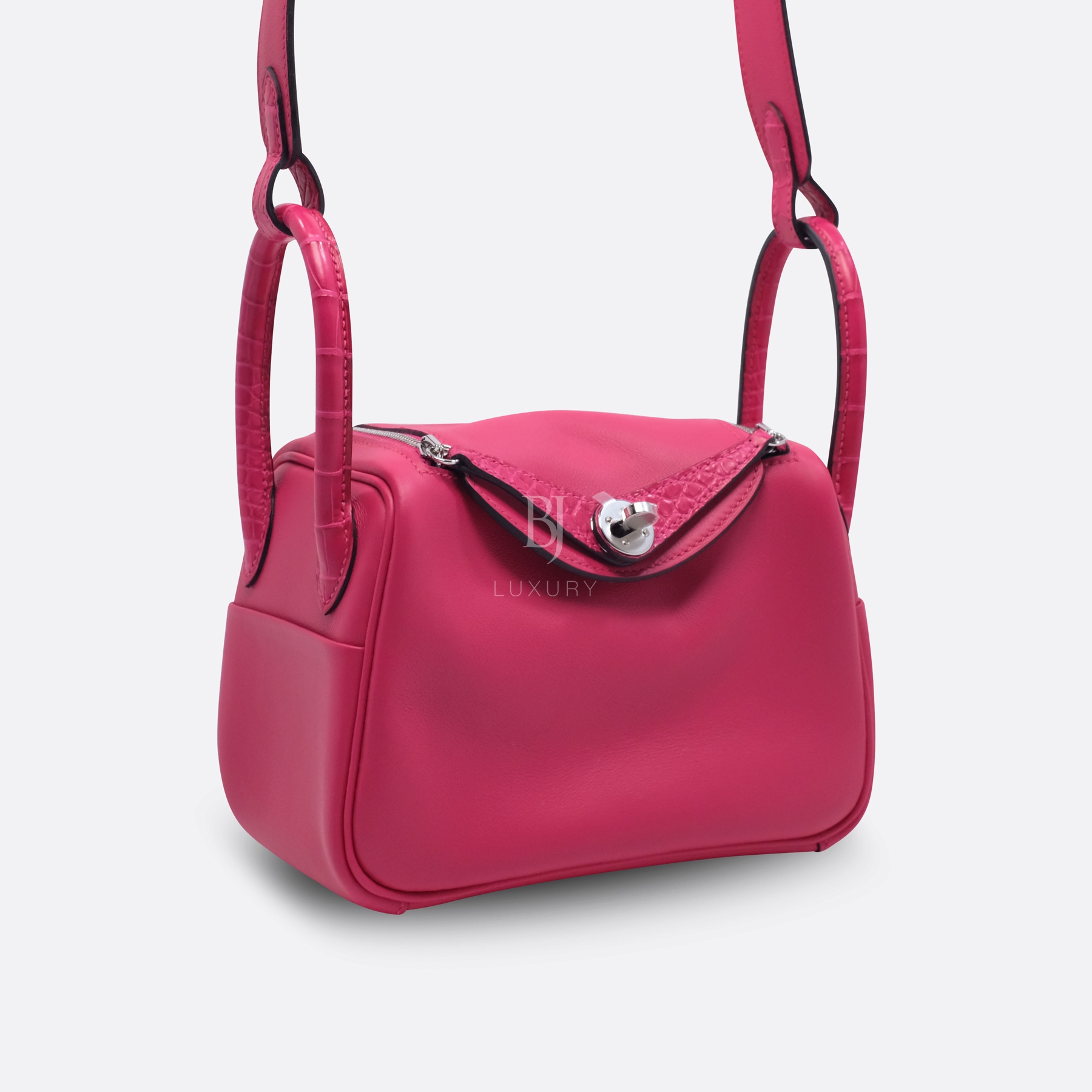 HERMES LINDY TOUCH MINI FRAMBOISE SWIFT, ALLIGATOR
