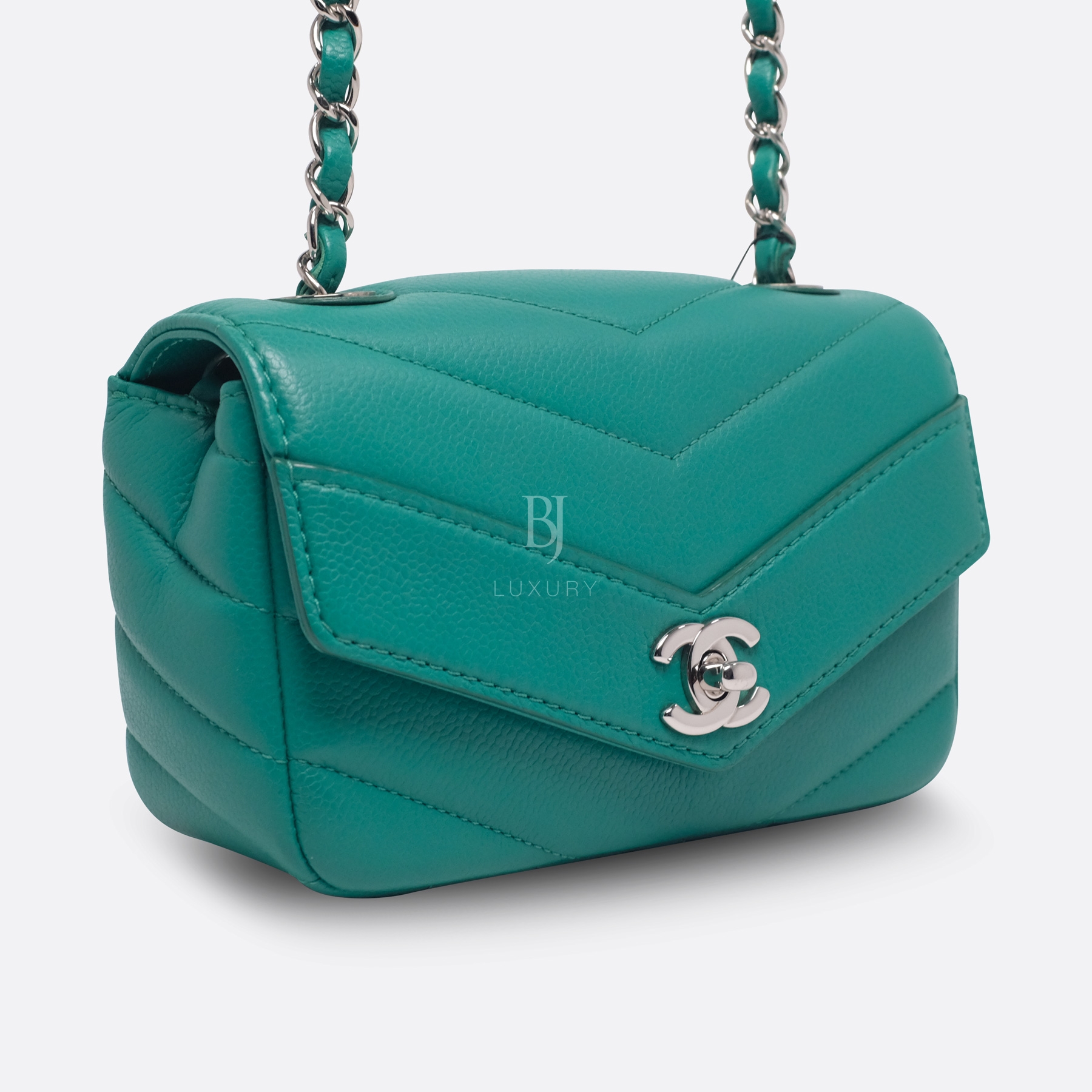CHANEL FLAP BAG MINI GREEN CALF