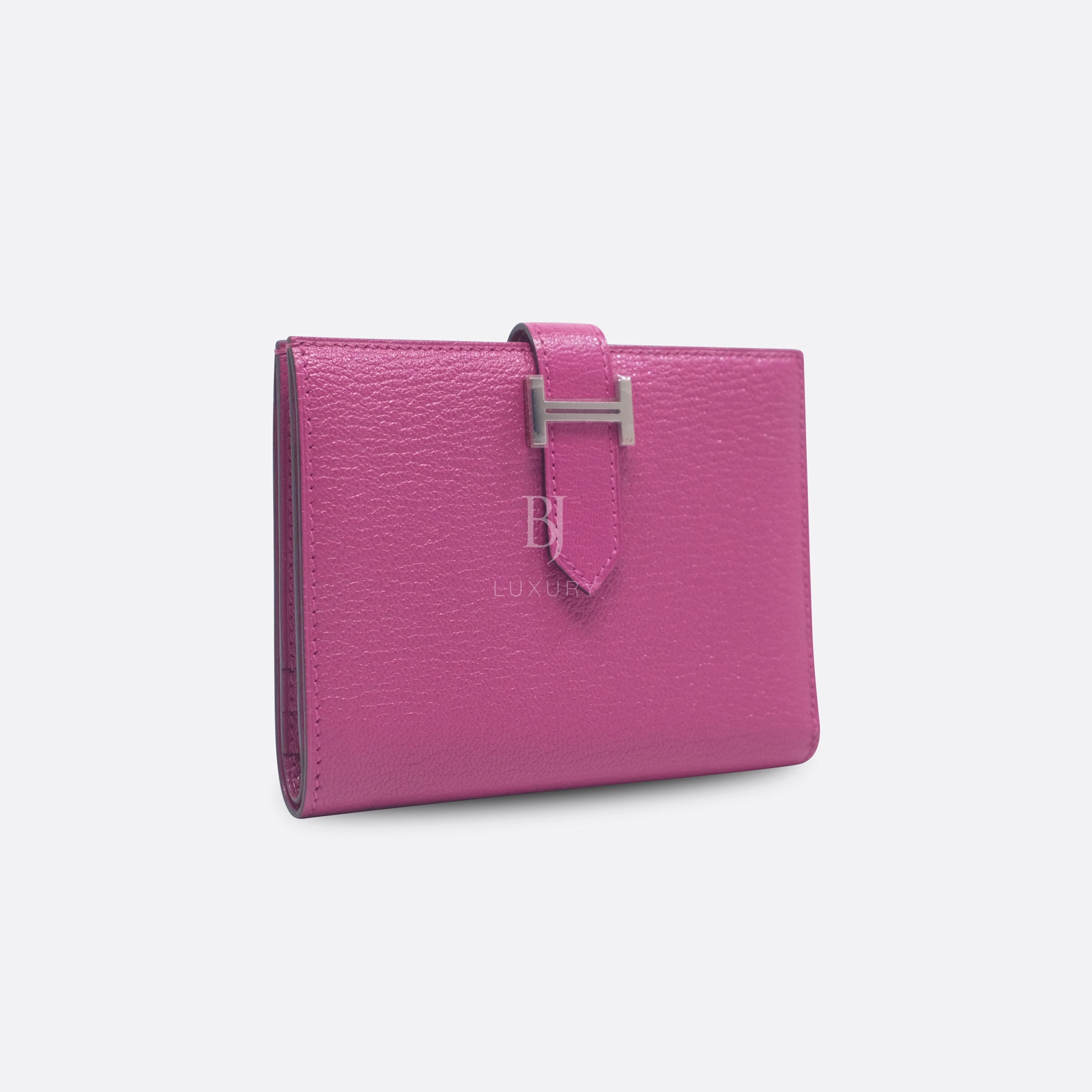 HERMES BEARN WALLET MINI ROSE AZALEE CHEVRE
