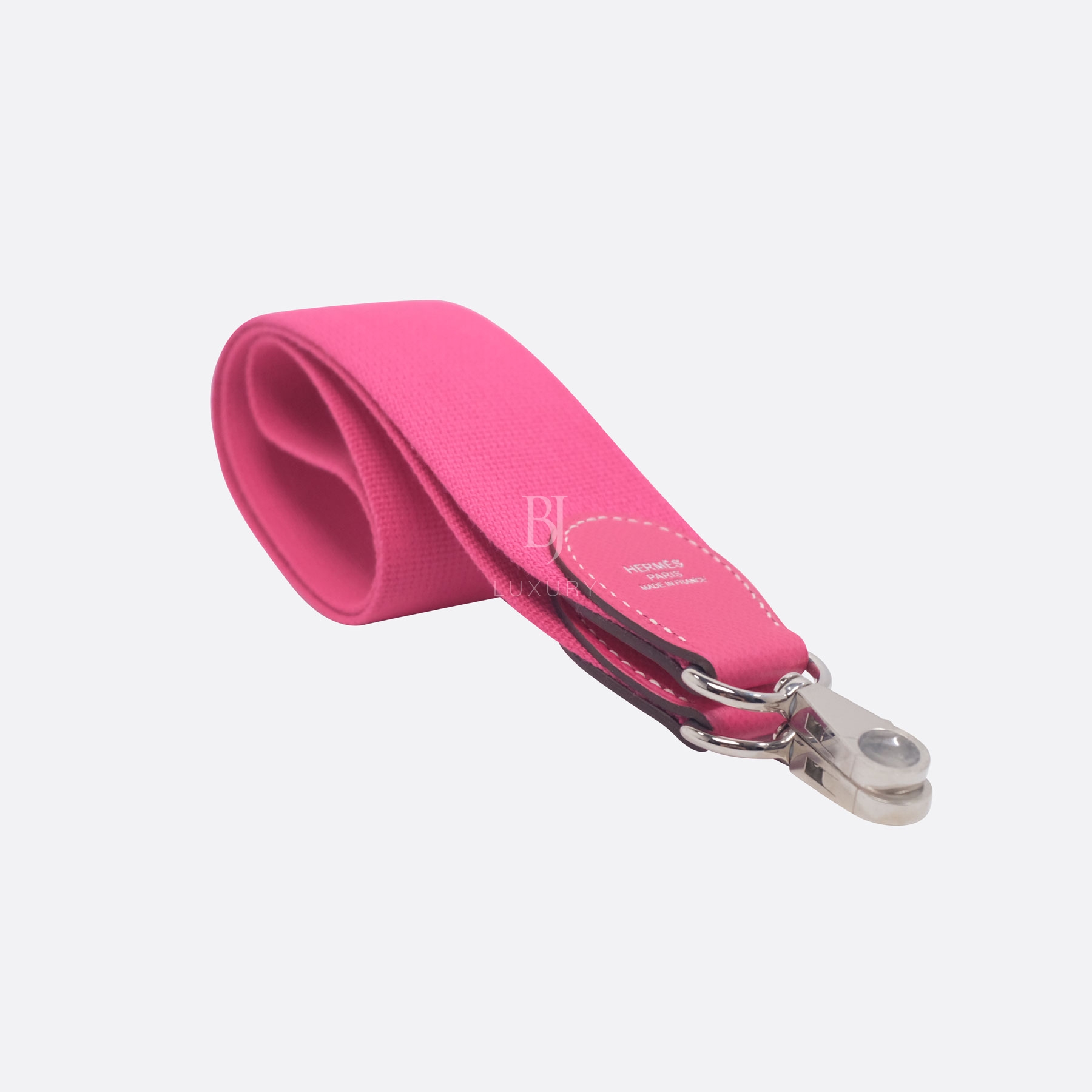 HERMES CANVAS BAG STRAP 70CM ROSE TYRIEN CANVAS