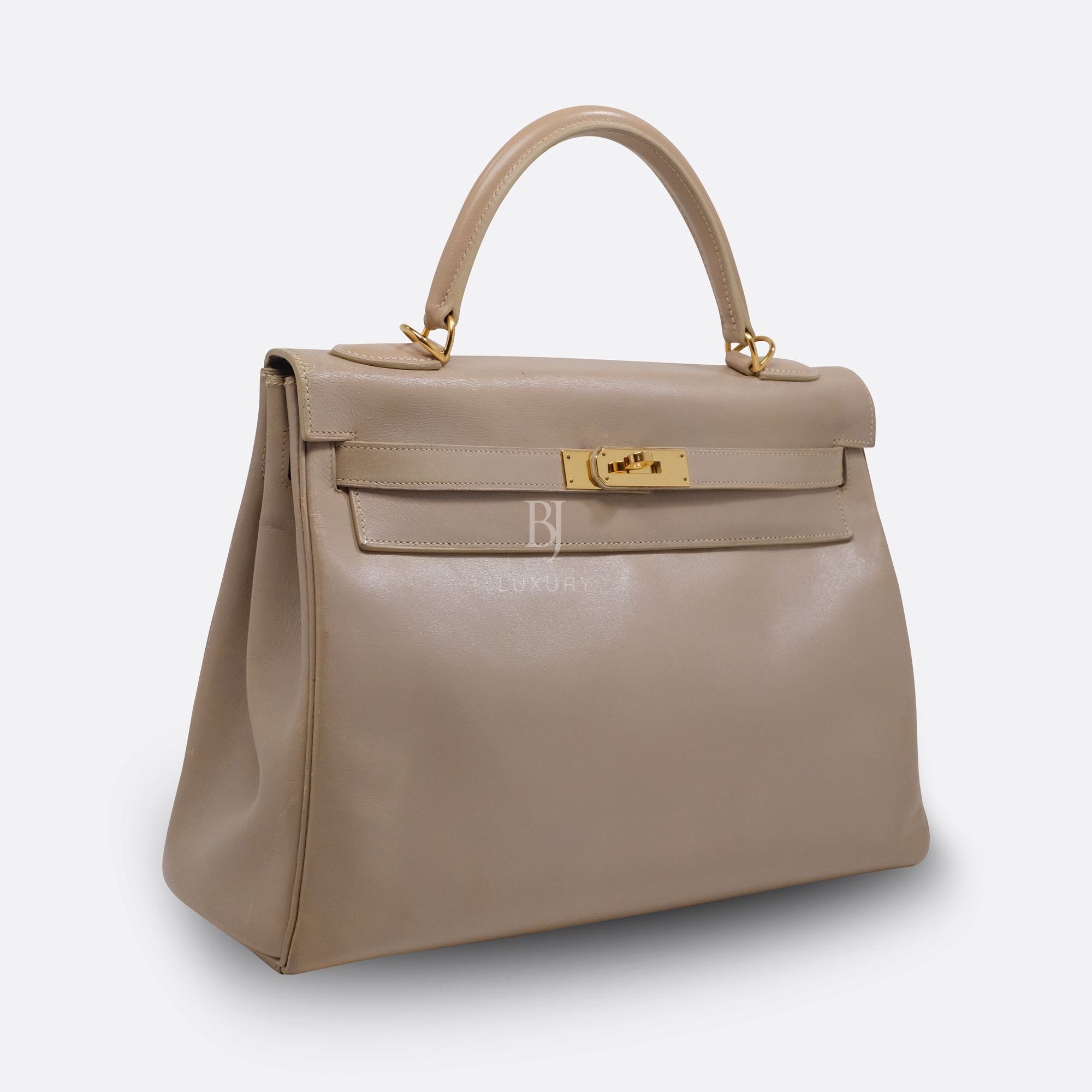 HERMES KELLY RETOURNE 32 BEIGE CALF