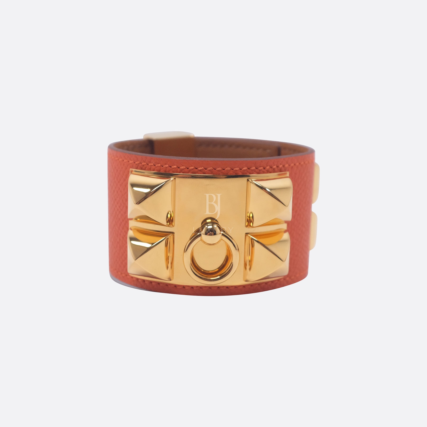HERMES CDC COLLIER DE CHIEN BRACELET SMALL ORANGE EPSOM