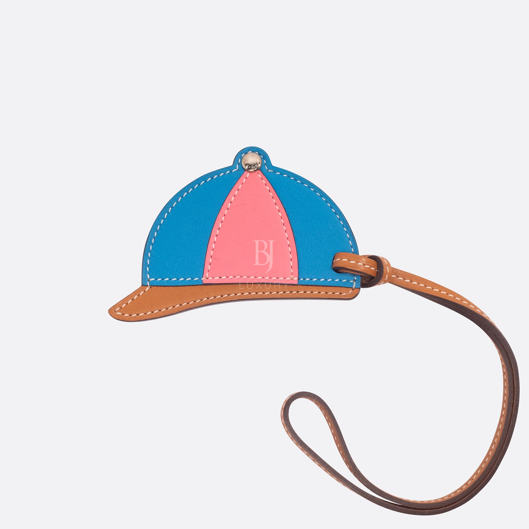 HERMES PADDOCK BOMBE CAP CHARM BLEU ZANZIBAR SWIFT
