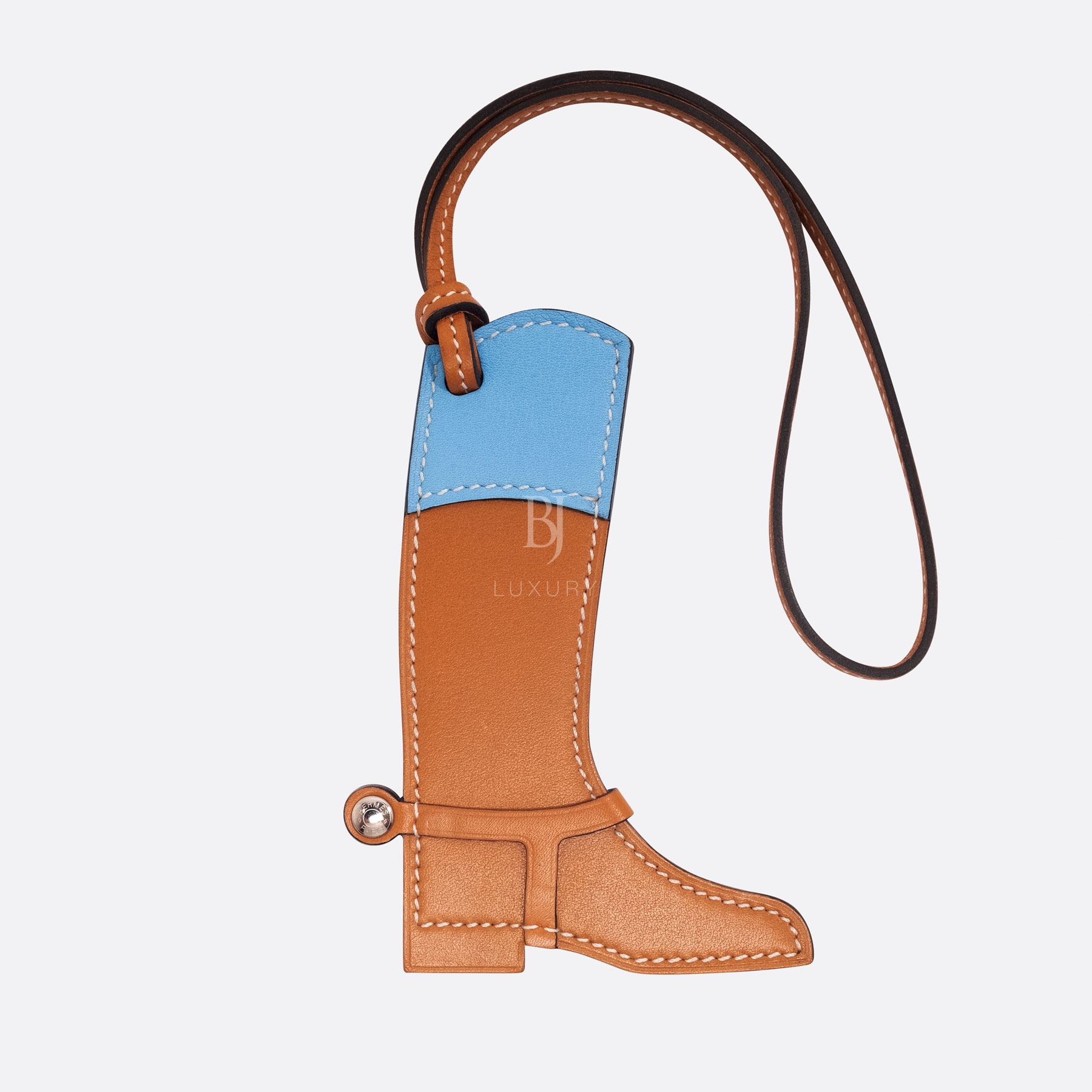 HERMES PADDOCK BOOT CHARM BLEU CELESTE BUTLER, SWIFT