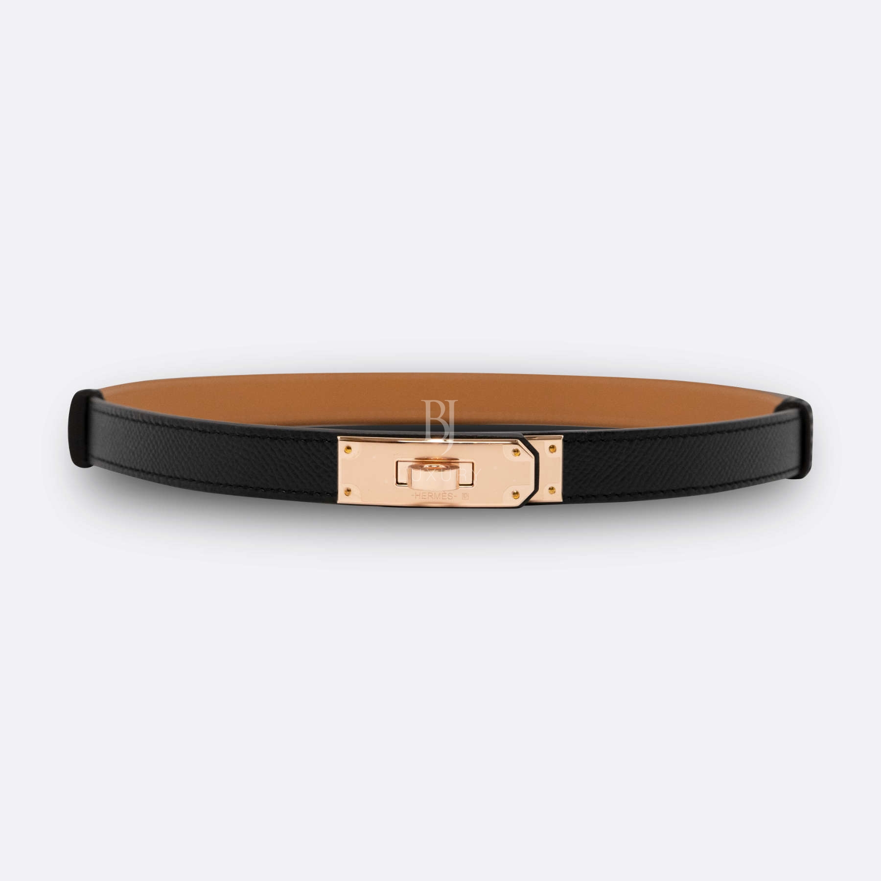 HERMES KELLY BELT BLACK EPSOM