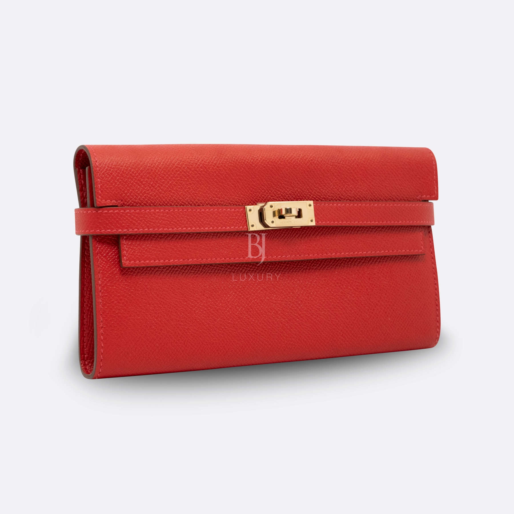 HERMES KELLY WALLET ROUGE CASAQUE EPSOM