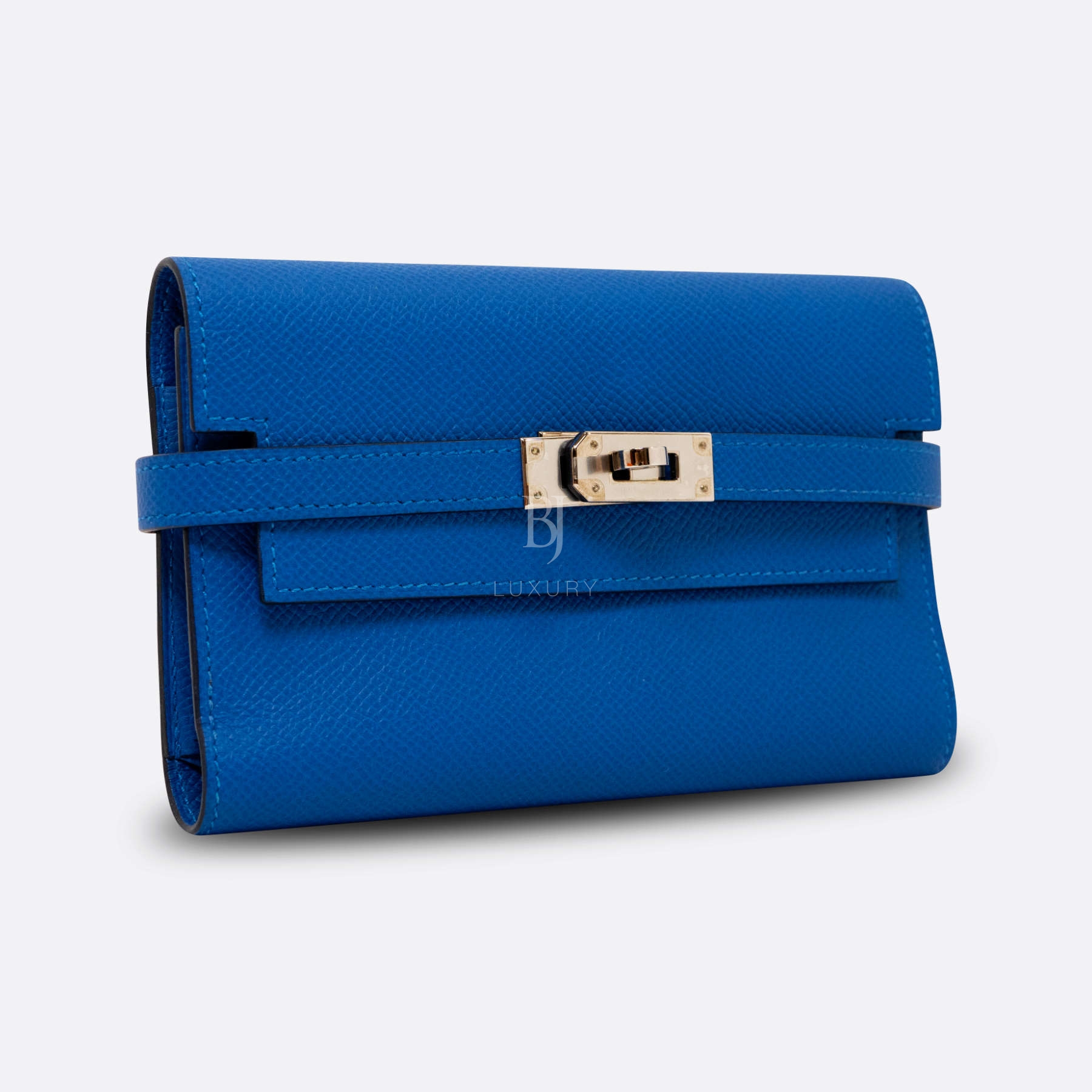 HERMES KELLY WALLET COMPACT BLEU HYDRA EPSOM
