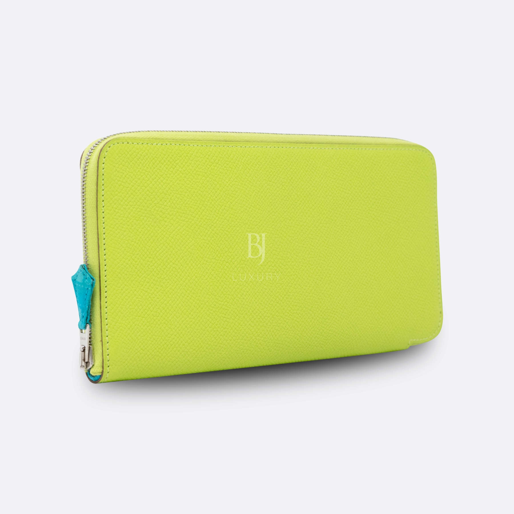 HERMES SILK IN WALLET LONG CLUTCH KIWI EPSOM