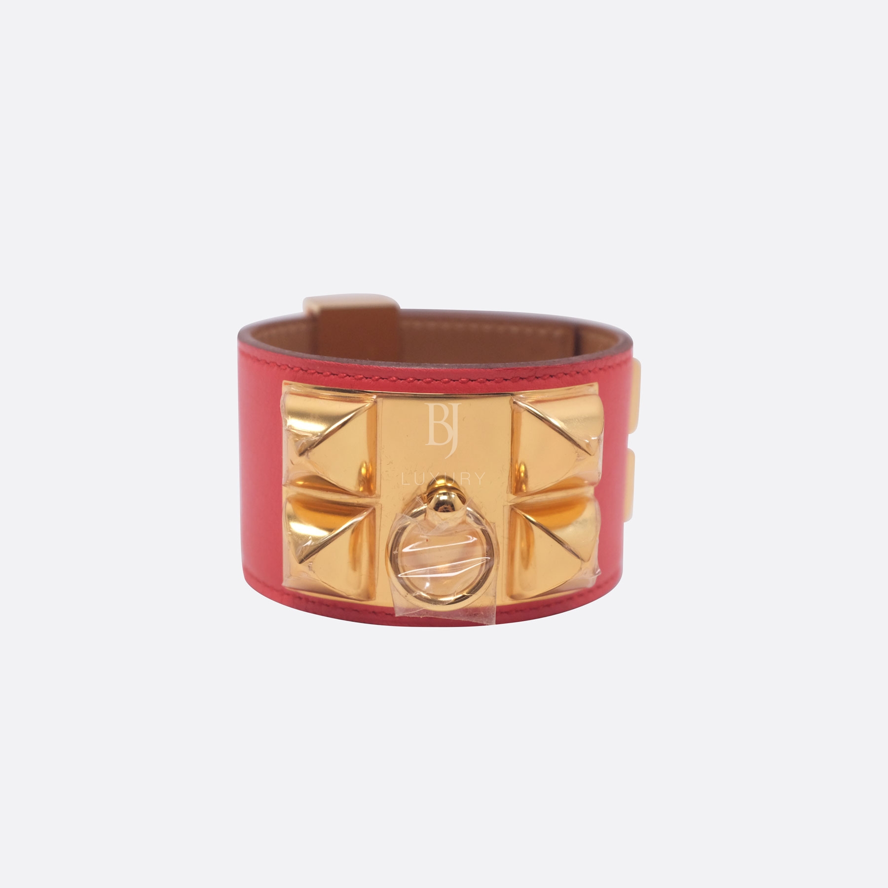 HERMES CDC COLLIER DE CHIEN BRACELET SMALL ROUGE SWIFT