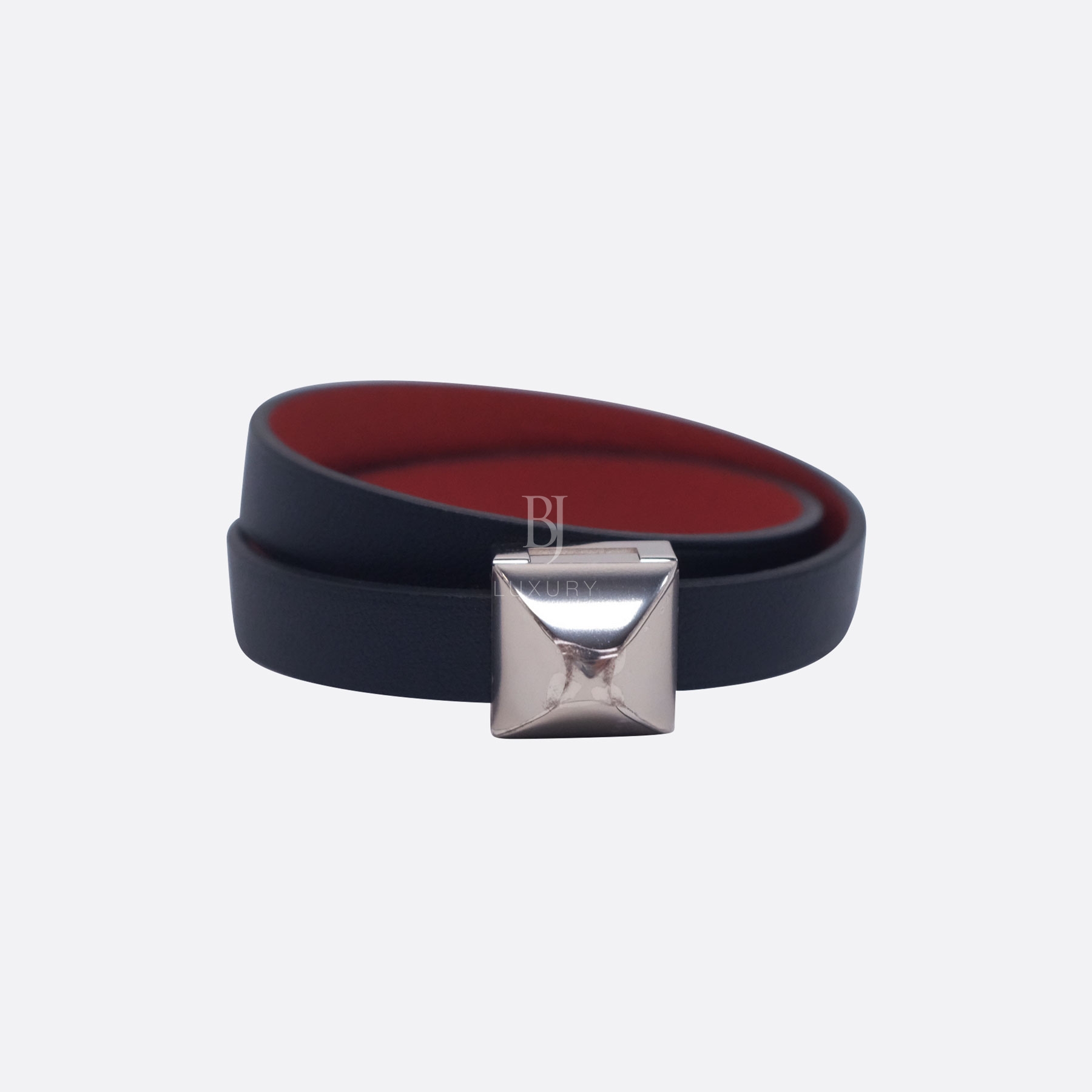 HERMES MEDOR INFINI DOUBLE TOUR BRACELET SMALL INDIGO SWIFT