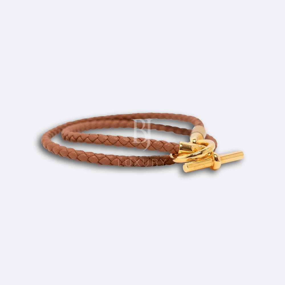 HERMES GLENAN DOUBLE TOUR BRACELET SMALL GOLD SWIFT