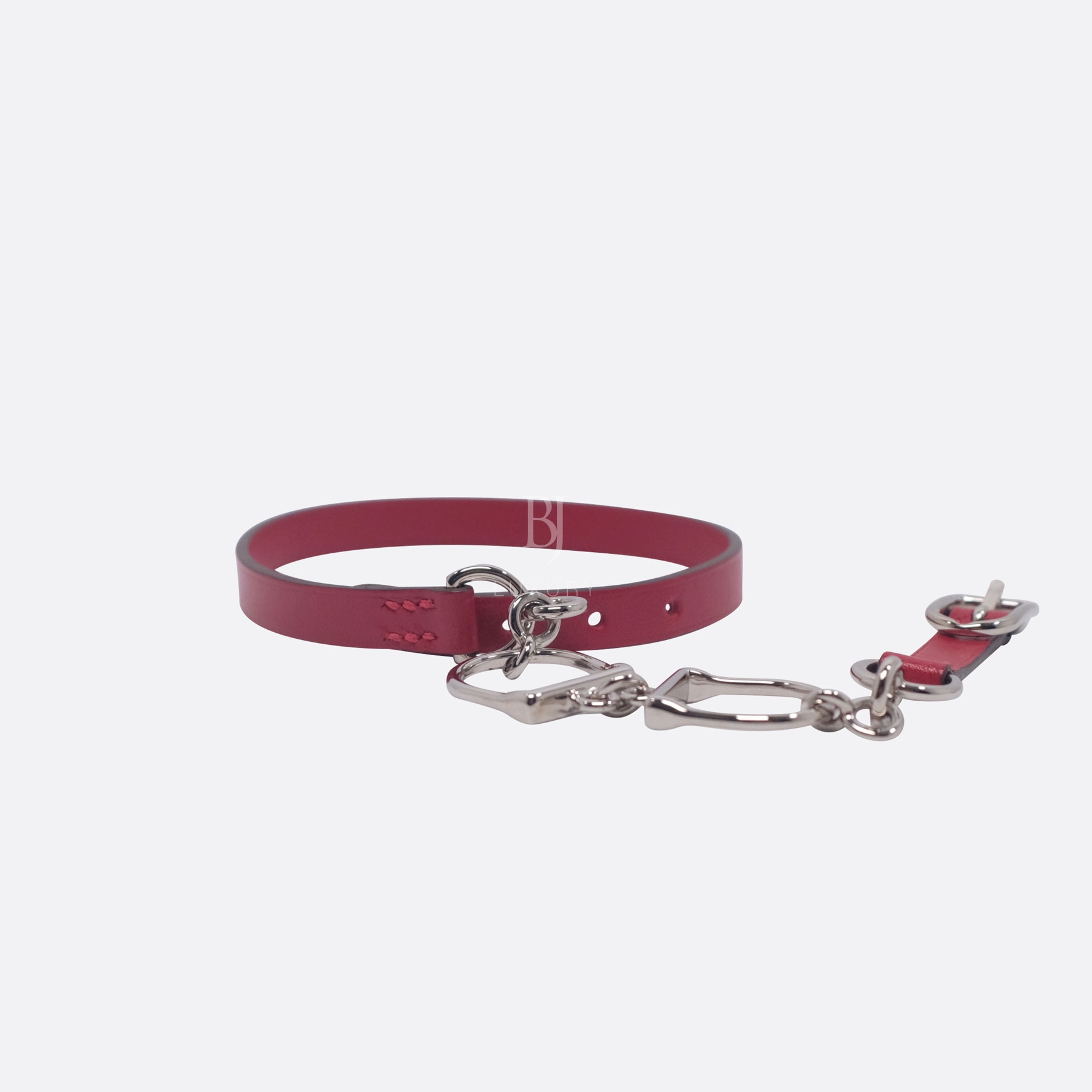 HERMES ETRIER DOUBLE TOUR BRACELET SMALL ROUGE VIF SWIFT