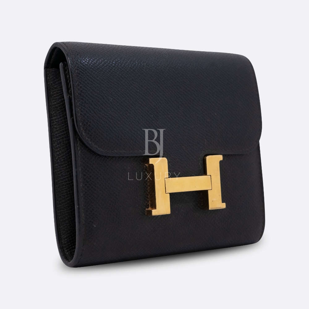 HERMES CONSTANCE WALLET COMPACT BLACK EPSOM