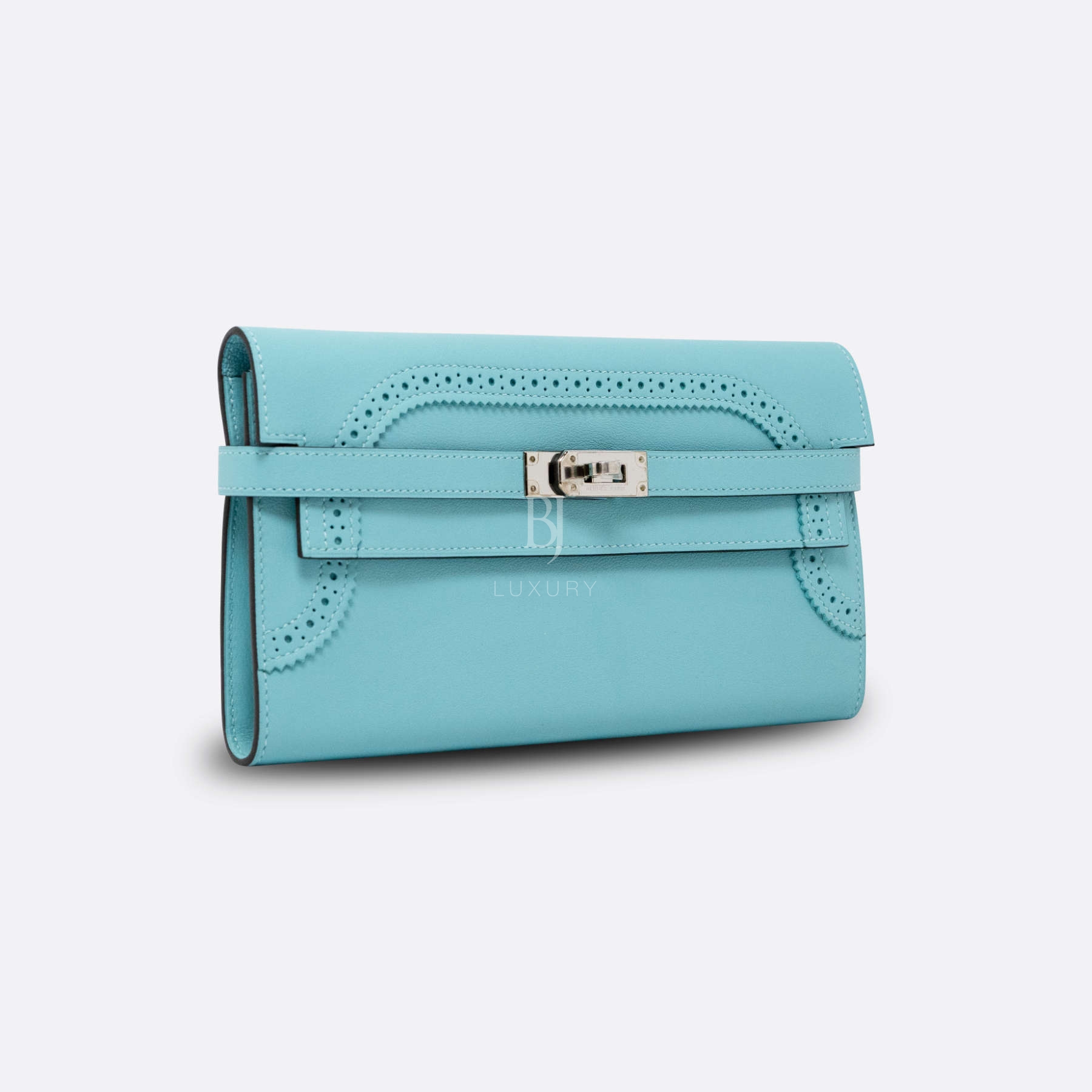 HERMES KELLY WALLET BLEU ATOLL SWIFT