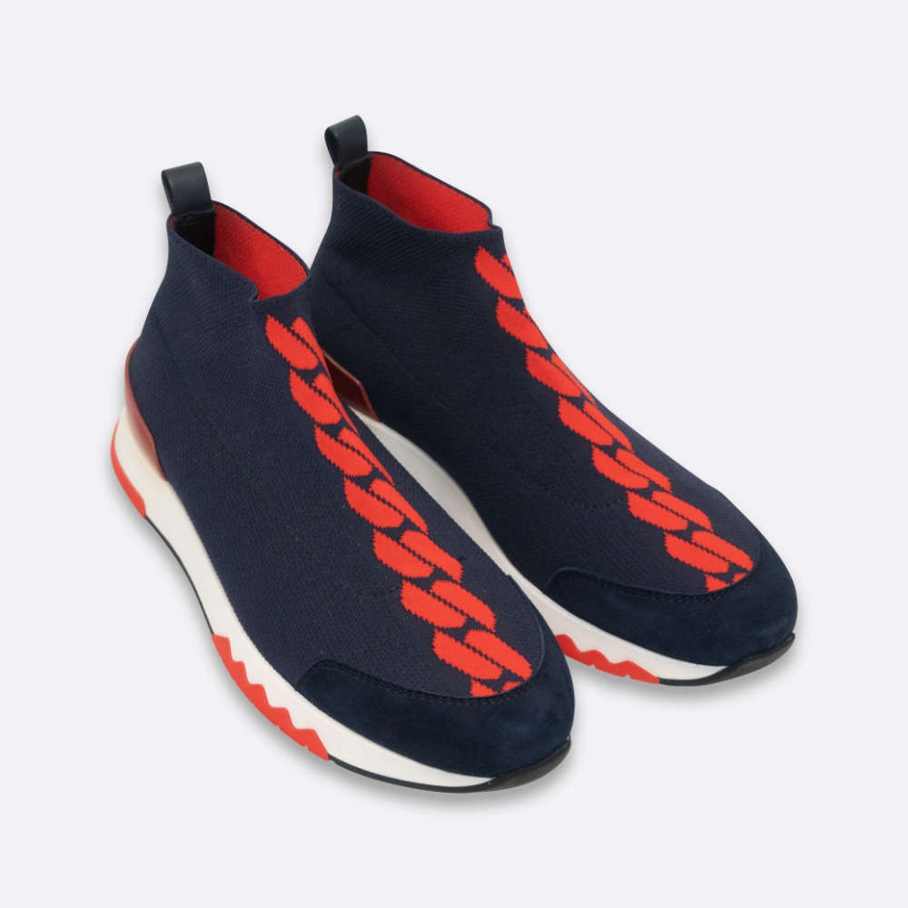 HERMES SNEAKERS EU 37 BLEU FABRIC