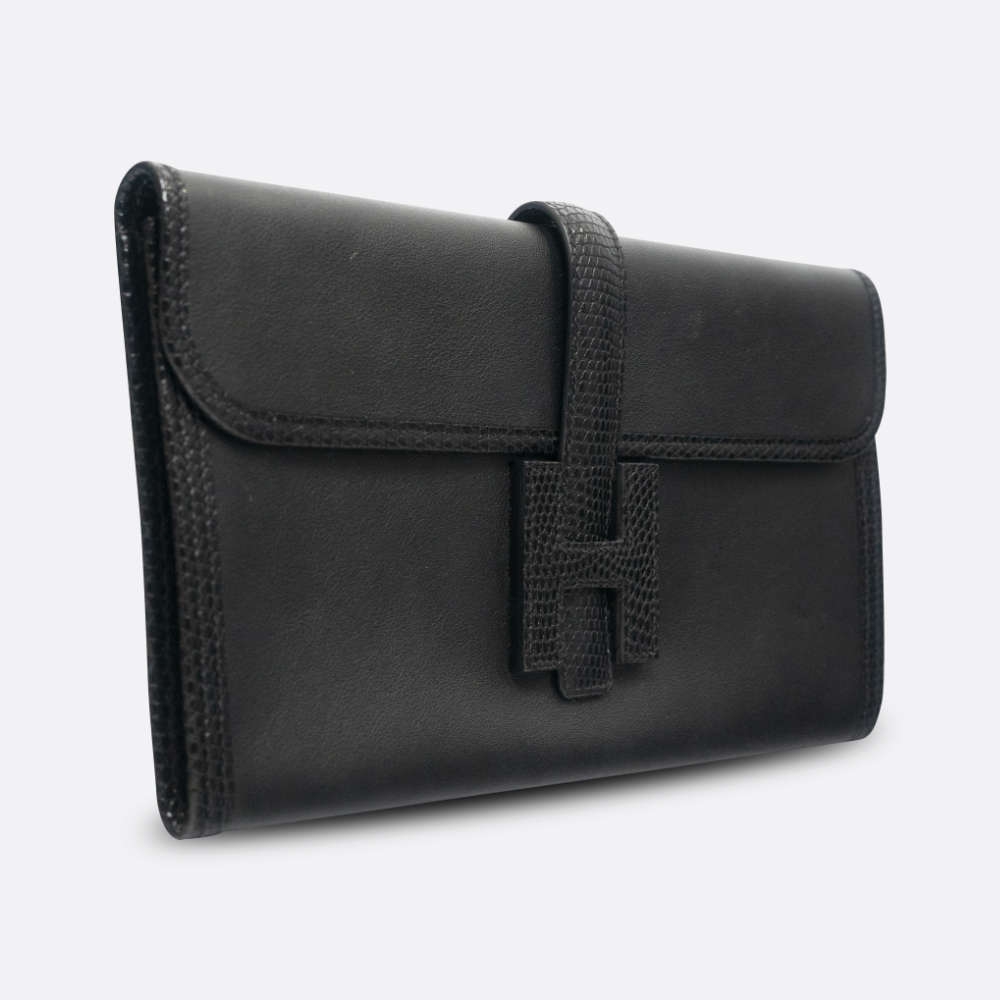 HERMES JIGE 29 BLACK SWIFT, LIZARD
