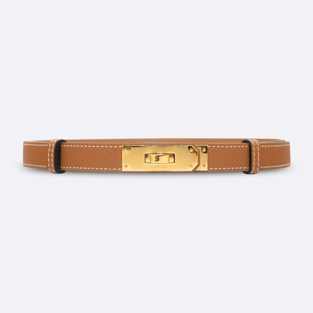 HERMES KELLY BELT FREE SIZE GOLD EPSOM