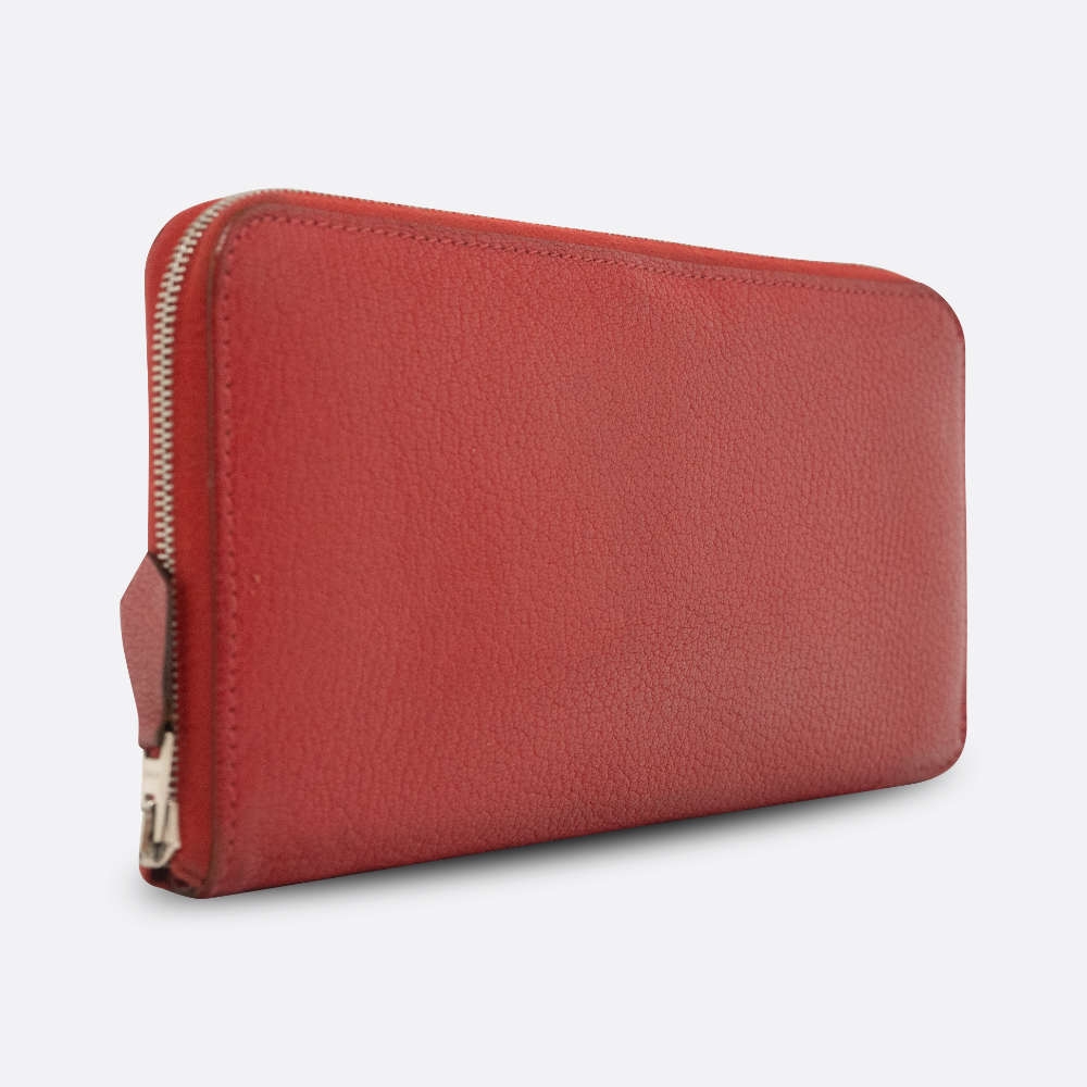 HERMES AZAP WALLET LONG CLUTCH ROUGE CHEVRE