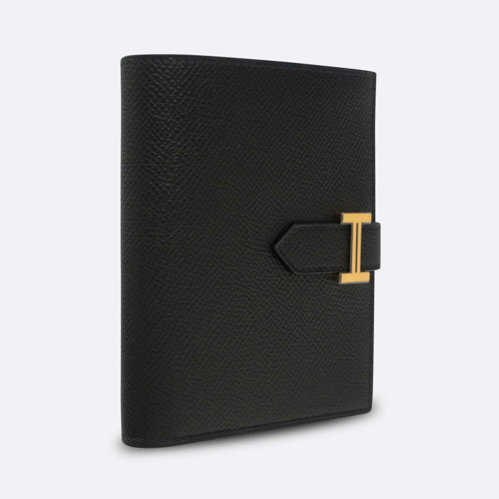 HERMES BEARN WALLET COMPACT BLACK EPSOM