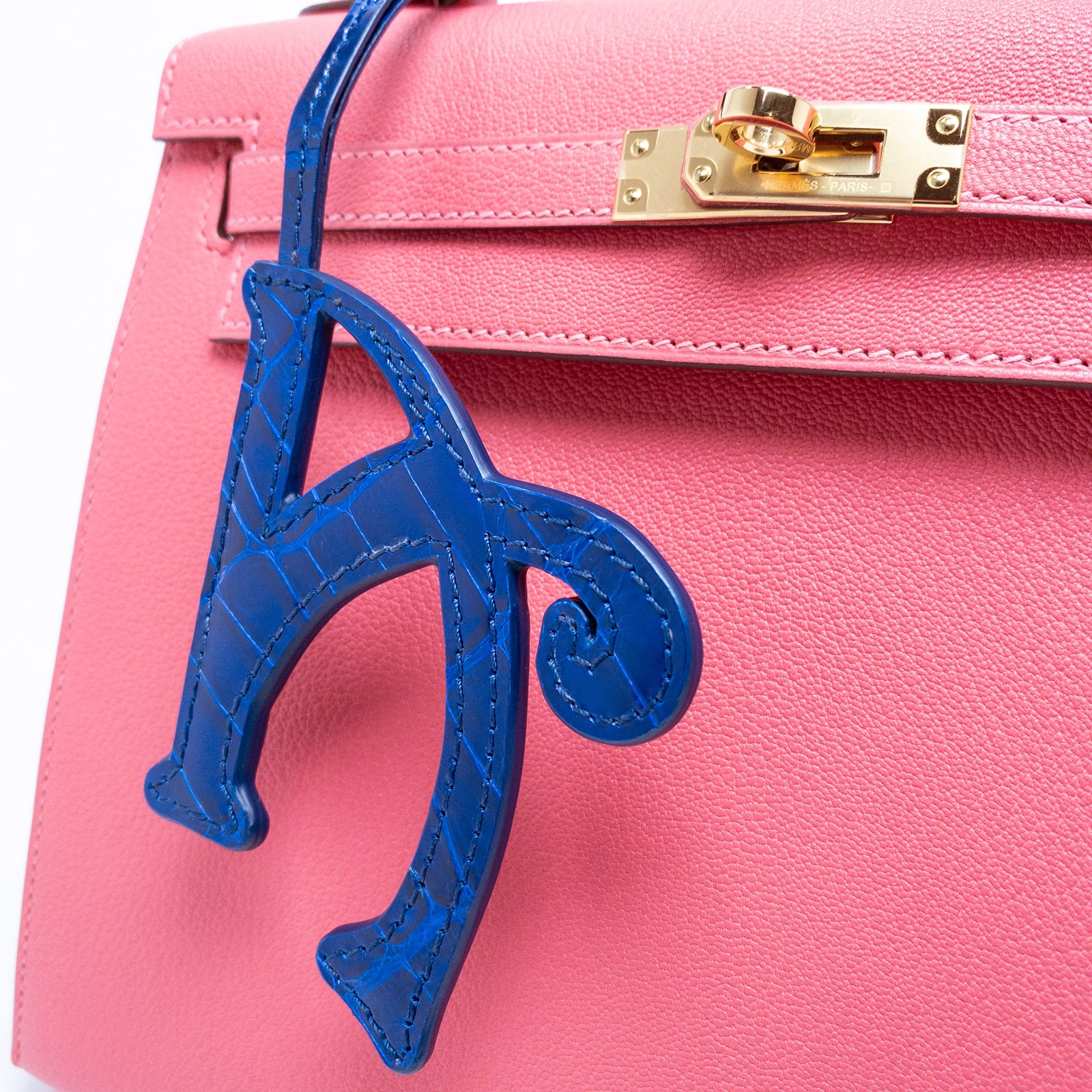 BJL ALPHABET A SMALL ELECTRIC BLUE NILO CROCODILE