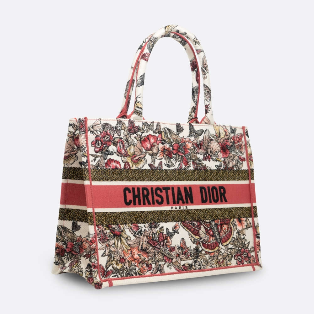 CHRISTIAN DIOR BOOK TOTE MEDIUM PINK FABRIC