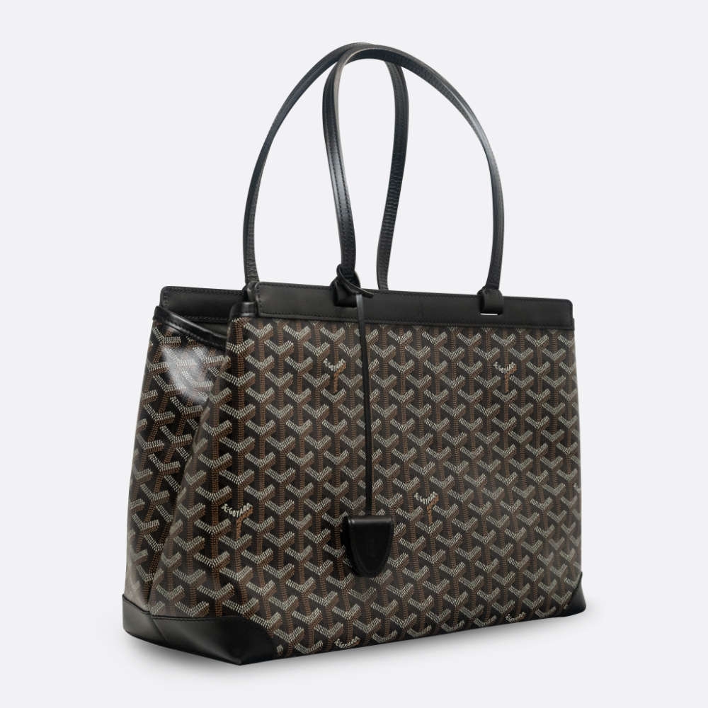 GOYARD BELLECHASSE BIAUDE PM BLACK CANVAS, CALF