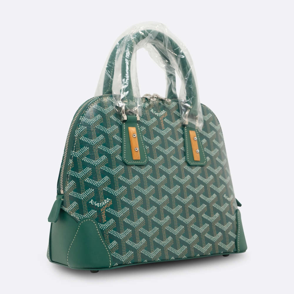 GOYARD HANDBAG MINI GREEN COATED CANVAS