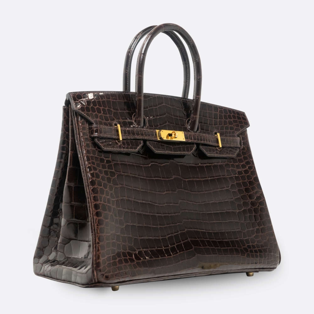 HERMES BIRKIN 35 BROWN POROSUS CROCODILE