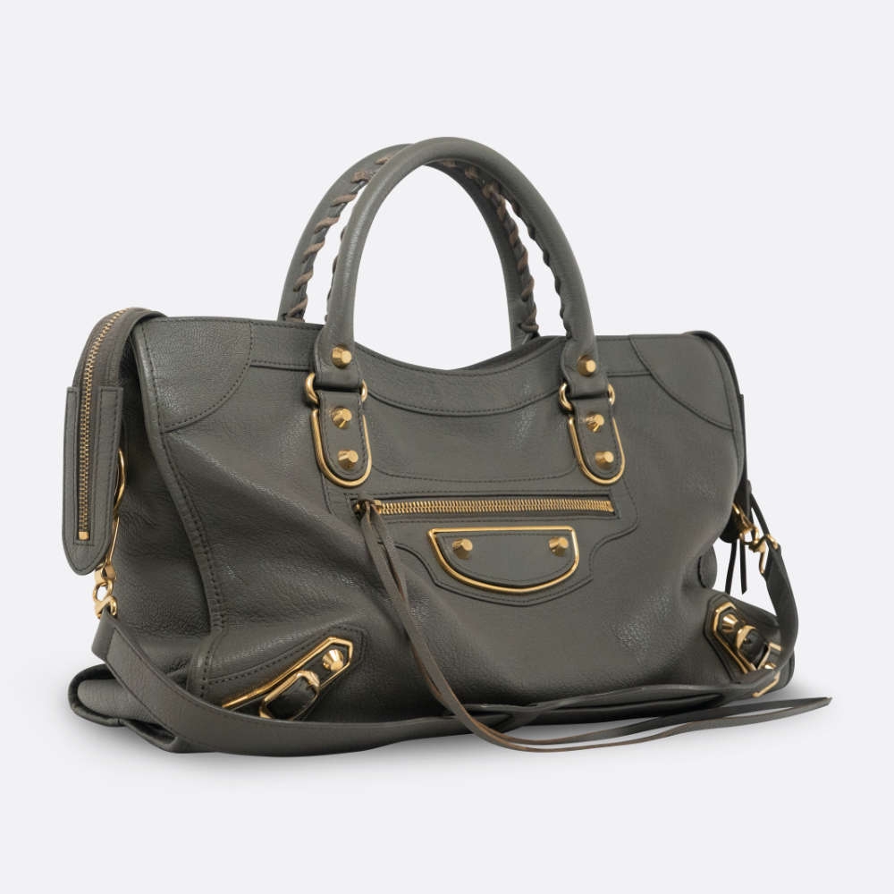 BALENCIAGA CITY BAG GRIS CHEVRE