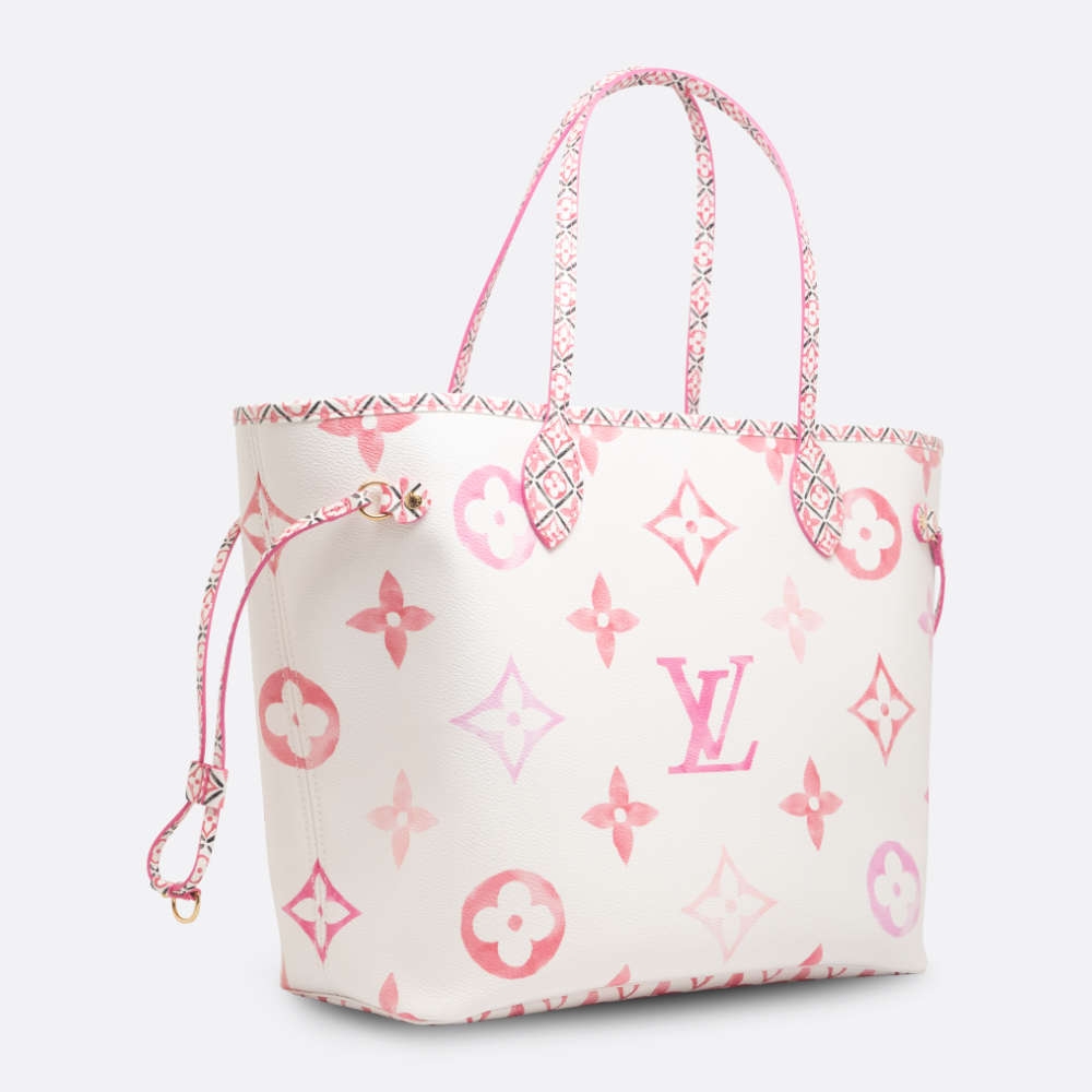 LOUIS VUITTON NEVERFULL BY THE POOL MM PINK CANVAS