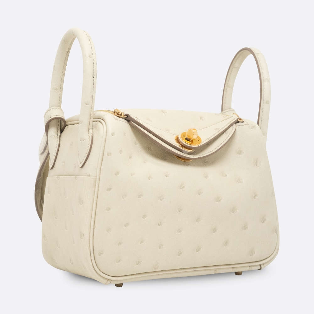 HERMES LINDY MINI BETON OSTRICH