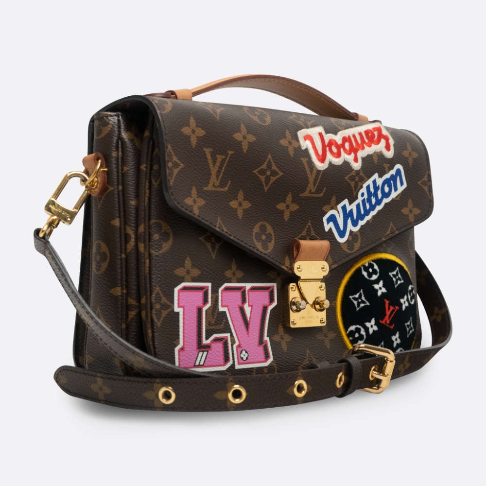 LOUIS VUITTON POCHETTE  METIS MM BROWN COATED CANVAS