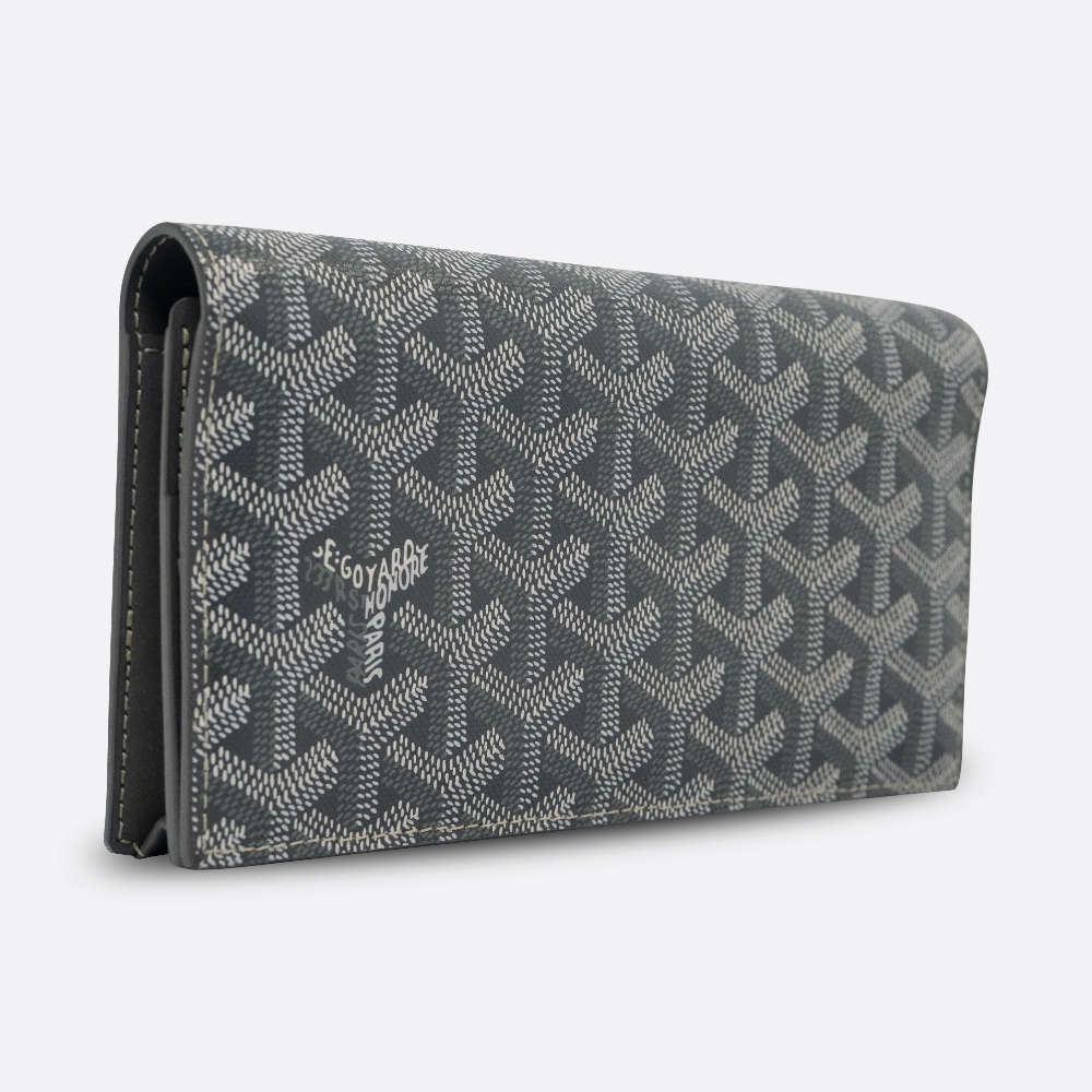 GOYARD CLUTCH LONG CLUTCH GRAY COATED CANVAS