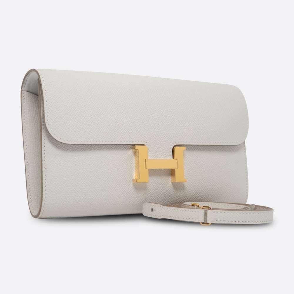 HERMES CONSTANCE TO GO WALLET LONG CLUTCH GRIS PALE EPSOM