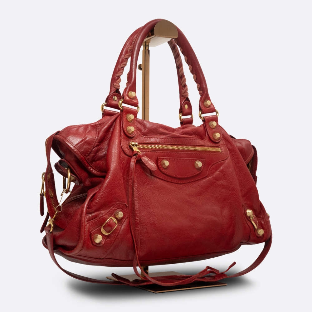 BALENCIAGA CITY BAG MEDIUM RED GOATSKIN