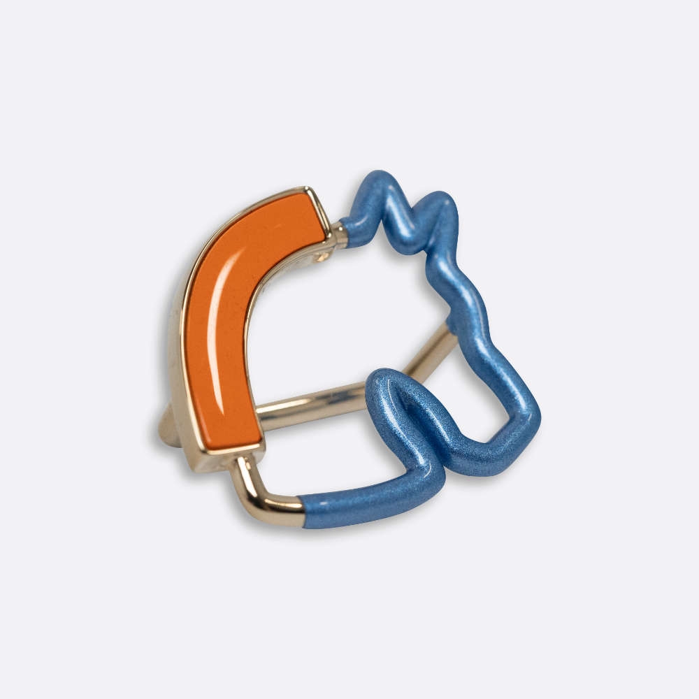 HERMES SCARF RING 70CM BLEU
