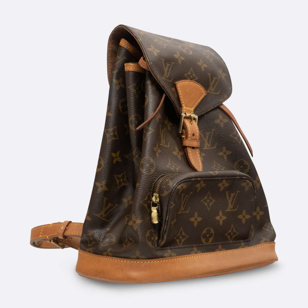 LOUIS VUITTON MONTSOURIS BACKPACK MEDIUM BROWN COATED CANVAS