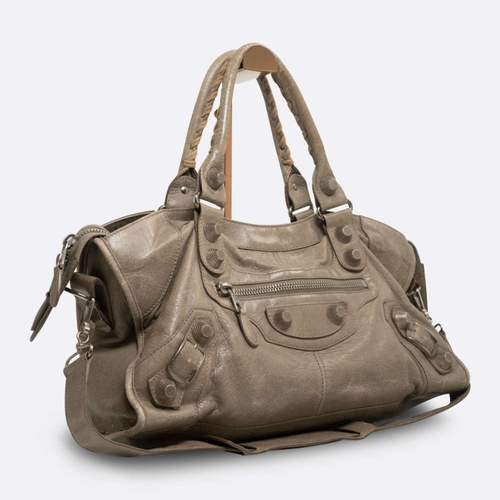 BALENCIAGA CITY BAG LARGE BEIGE GOATSKIN