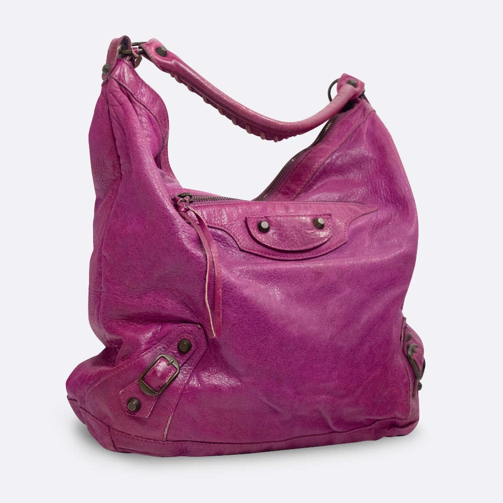 BALENCIAGA HOBO BAG FUSCHIA LEATHER