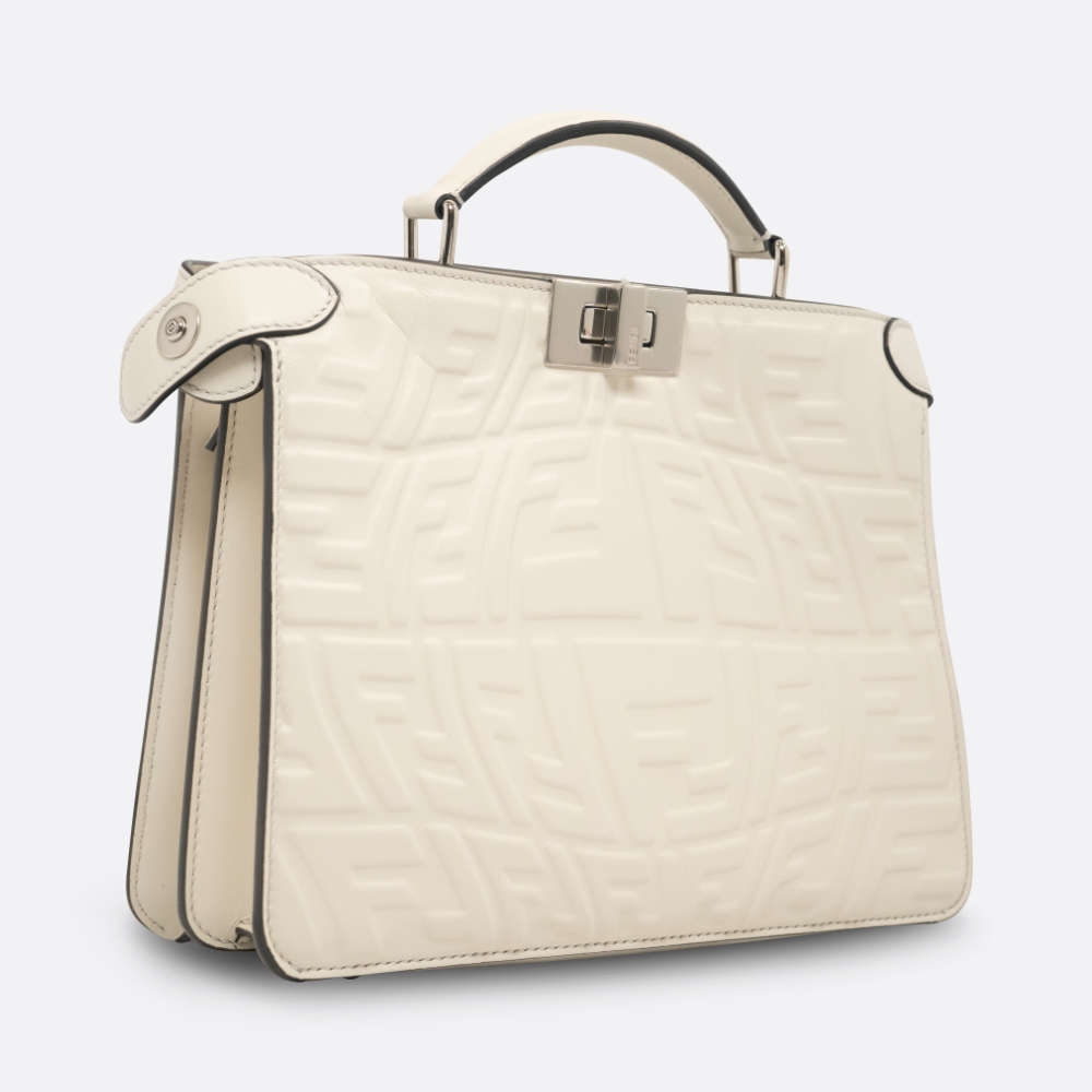 FENDI PEEKABOO SMALL WHITE CALF