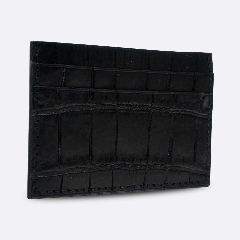 BJL CARD HOLDER BLACK ALLIGATOR
