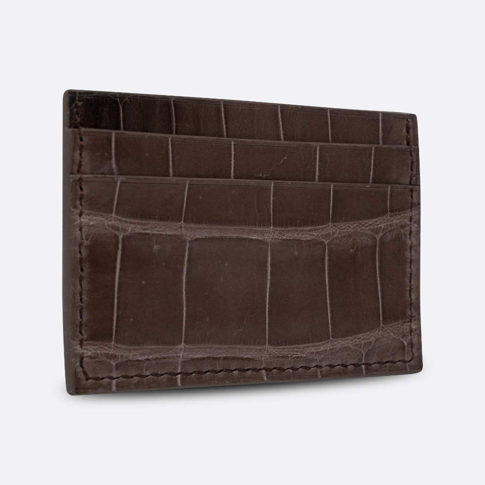 BJL CARD HOLDER BROWN ALLIGATOR