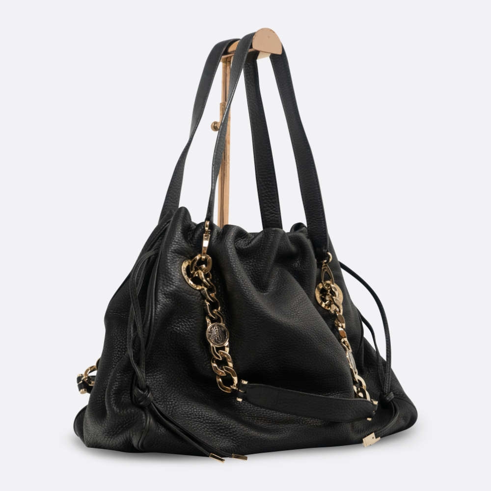 BVLGARI MONETE TOTE LARGE BLACK CALF