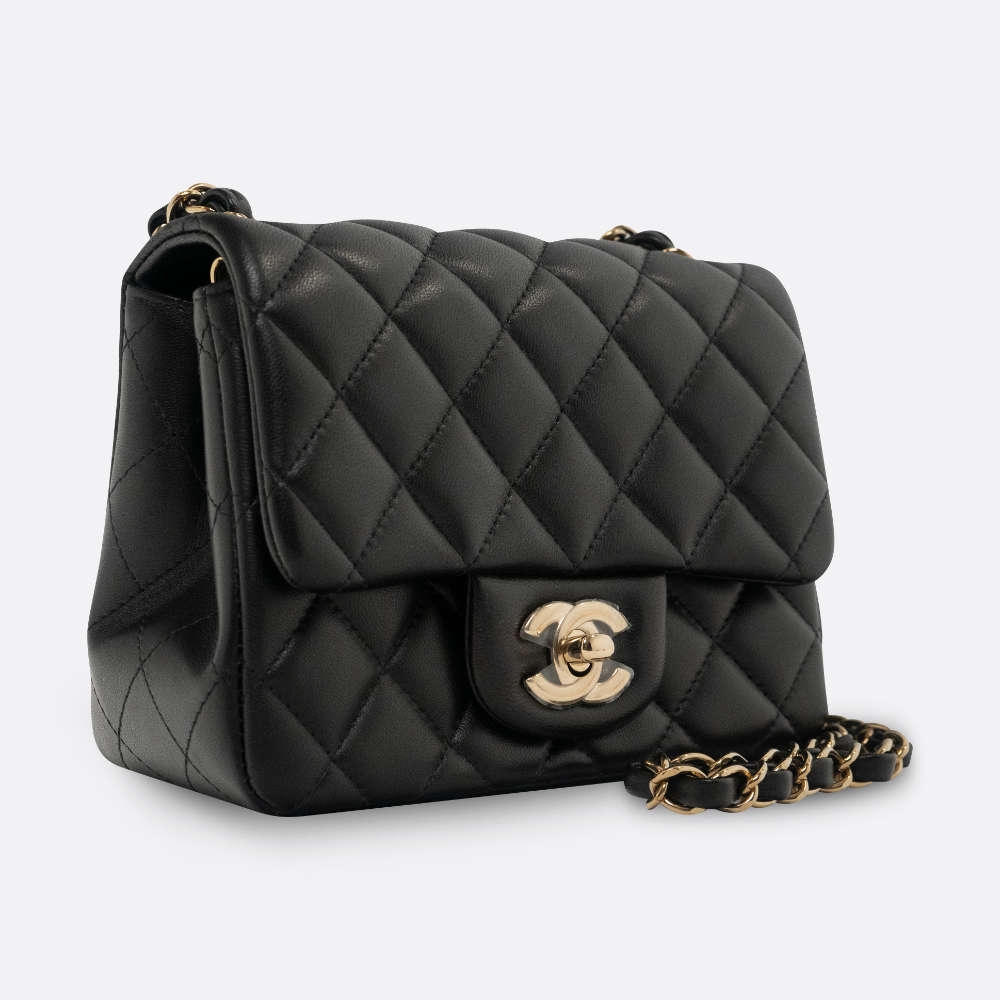 CHANEL FLAP BAG MINI BLACK LAMBSKIN