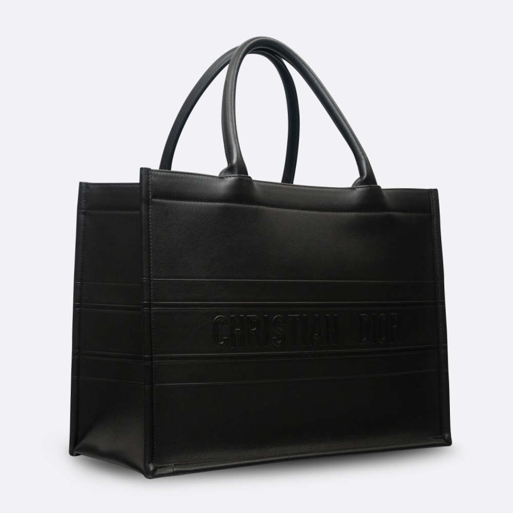 CHRISTIAN DIOR BOOK TOTE MEDIUM BLACK CALF