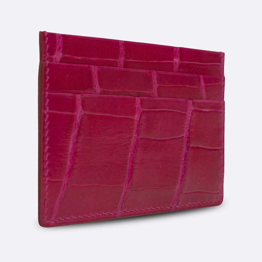 BJL CARD HOLDER FUSCHIA ALLIGATOR