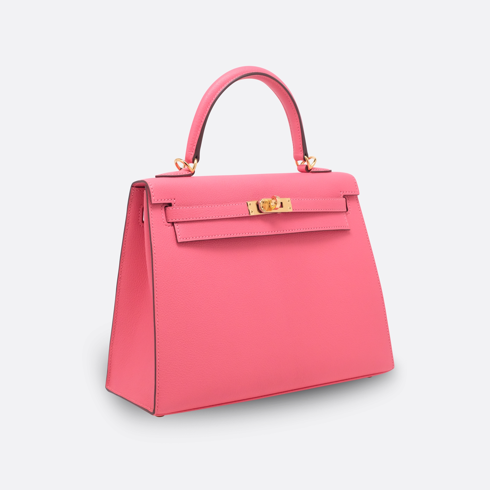 HERMES KELLY SELLIER 25 ROSE LIPSTICK CHEVRE CHANDRA