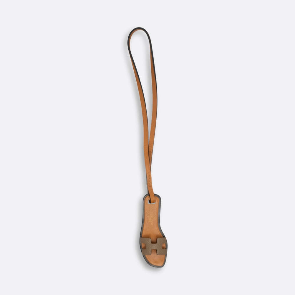 HERMES ORAN BAG CHARM ETOUPE EPSOM